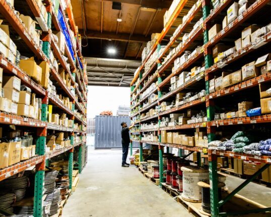 warehouse photo of client getting electrical supplies
