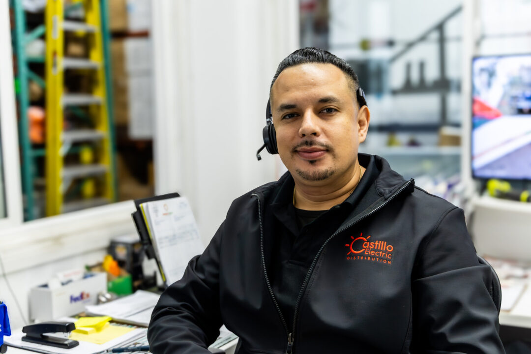 CED rep with headset
